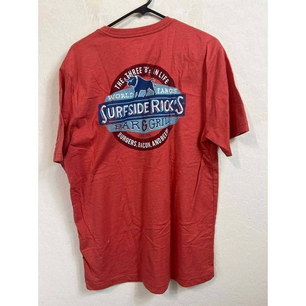 Mens GH Bass & Co Coral Orange Surfer Shirt Surfside Rick's Bar & Grill Sz L - Picture 4 of 5